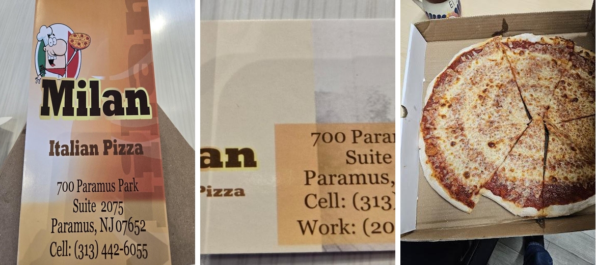 Milan Pizza Menu